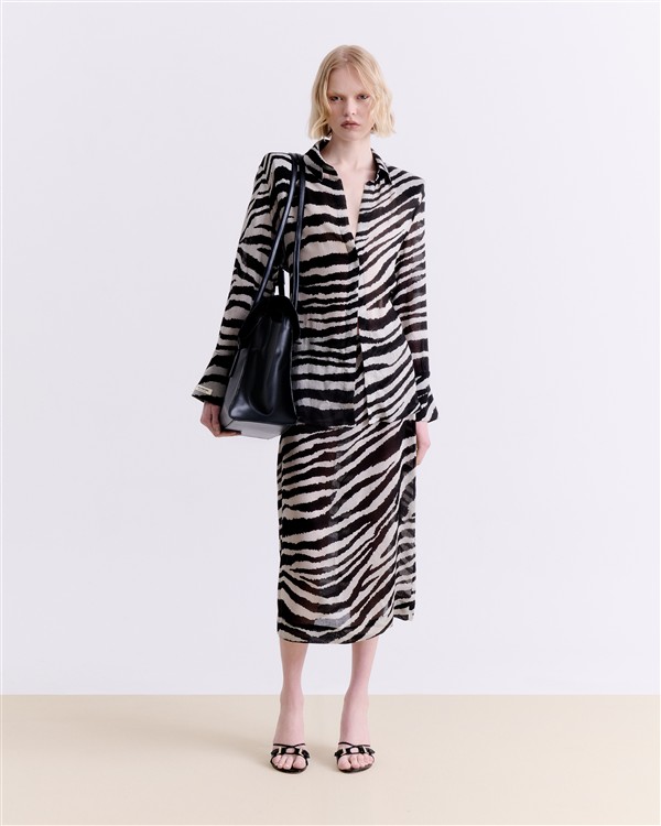 VK ZEBRA PRINT MIDI SKIRT